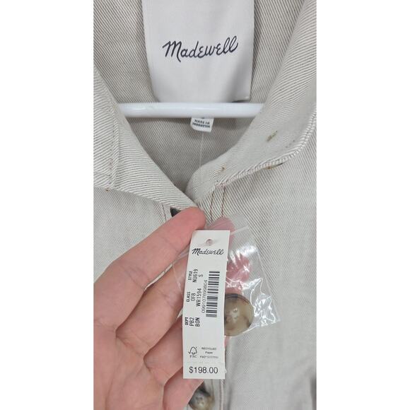NWT Madewell Cinched Utility Jacket Italian Linen Twill Size Small Retail $198 - Picture 7 of 10